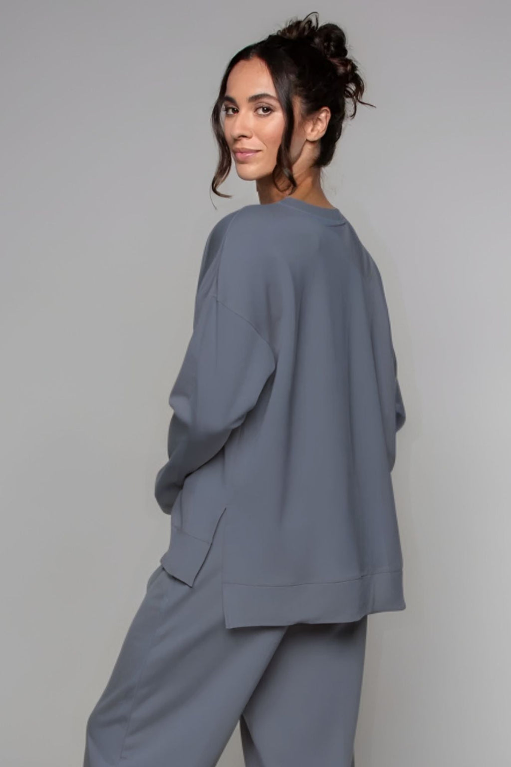 Sweat-shirt long indigo