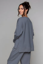 Sweat-shirt long indigo