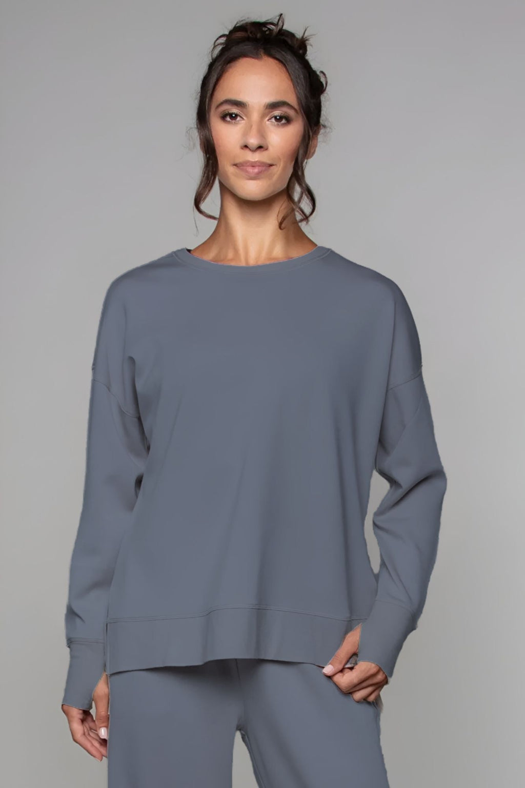 Sweat-shirt long indigo