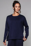 Sweat-shirt long bleu marine