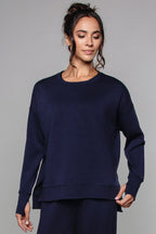 Sweat-shirt long bleu marine
