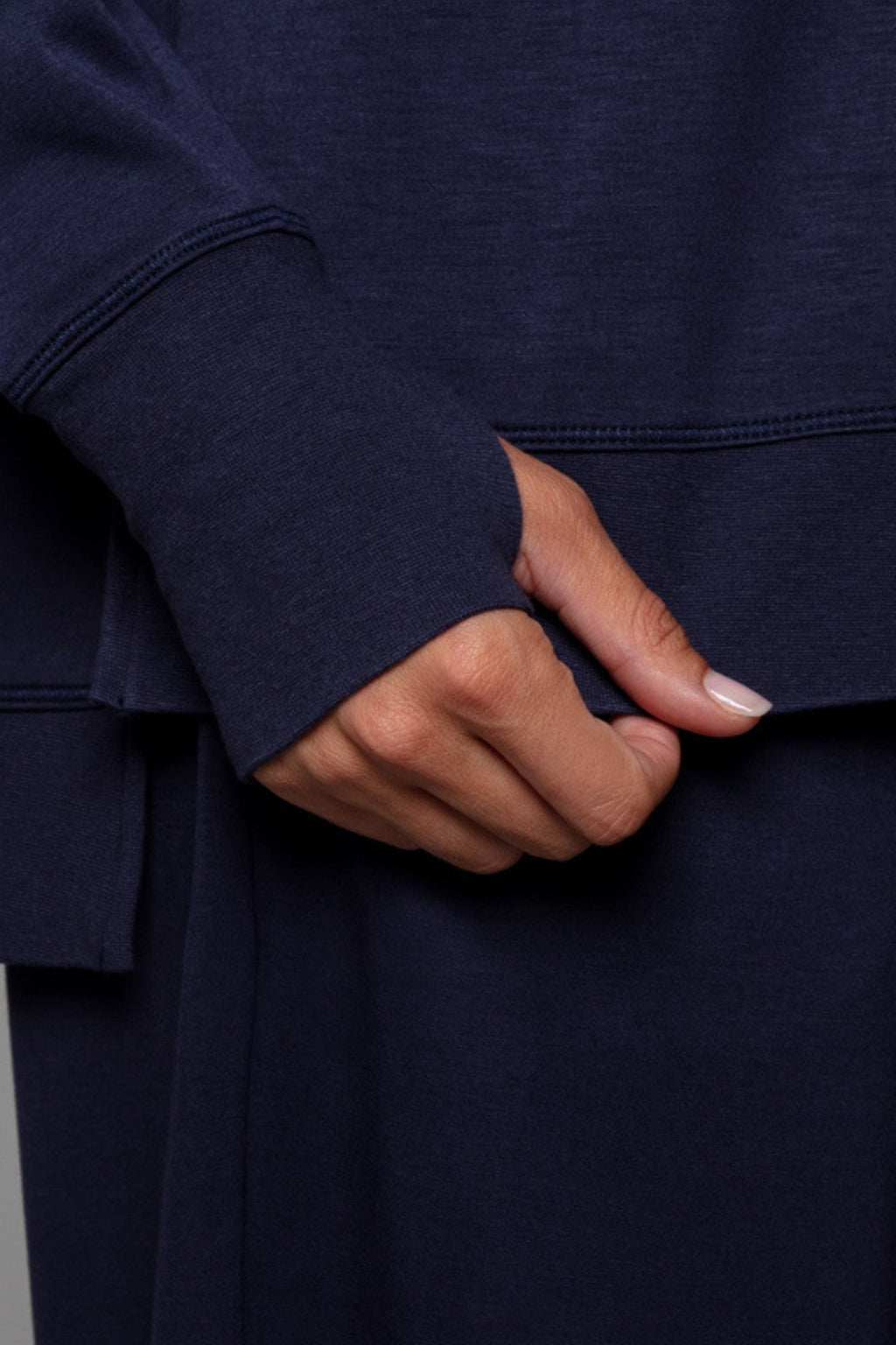 Sweat-shirt long bleu marine