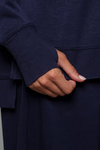 Sweat-shirt long bleu marine