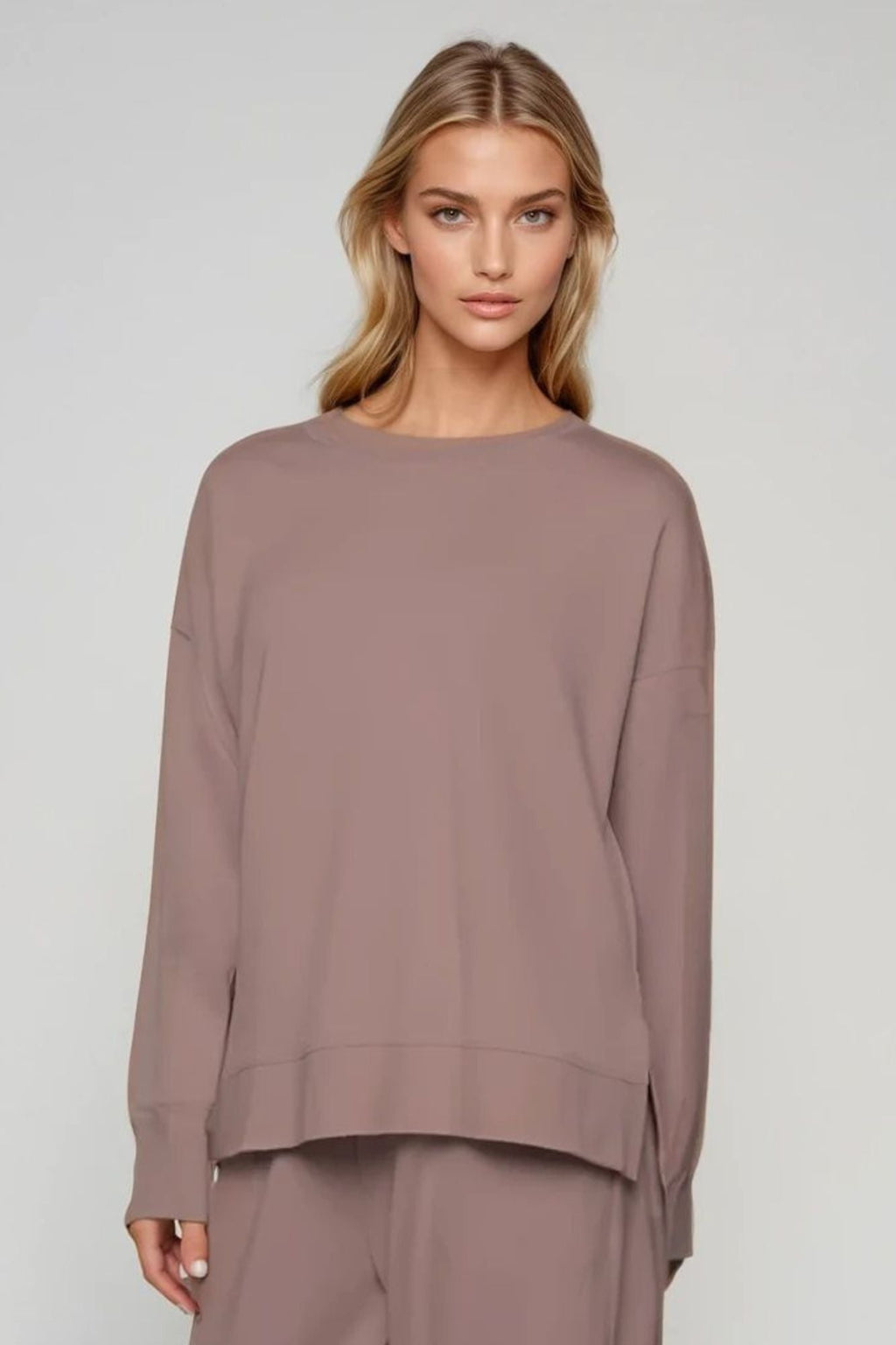 Sweat-shirt long taupe