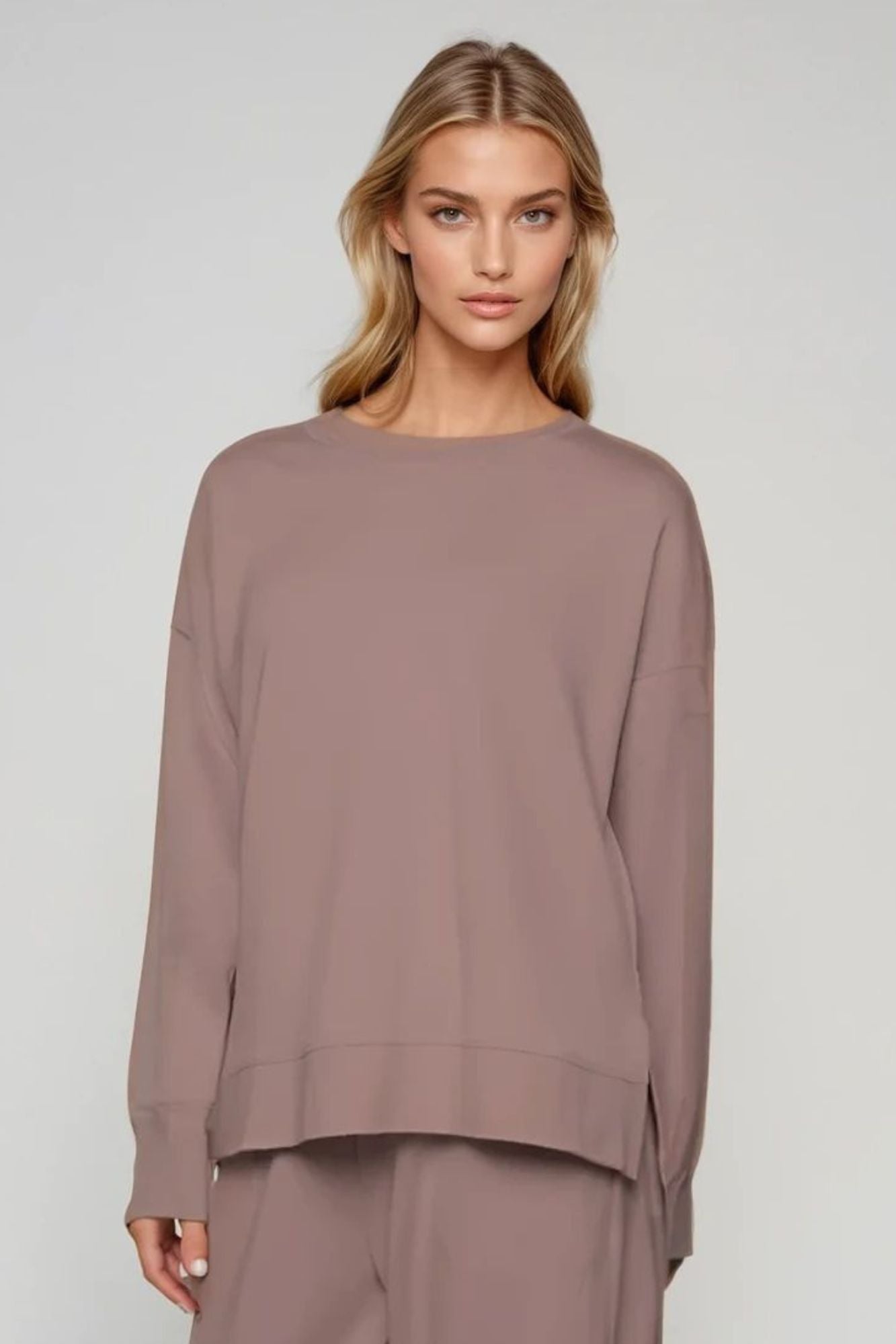 Sweat-shirt long taupe