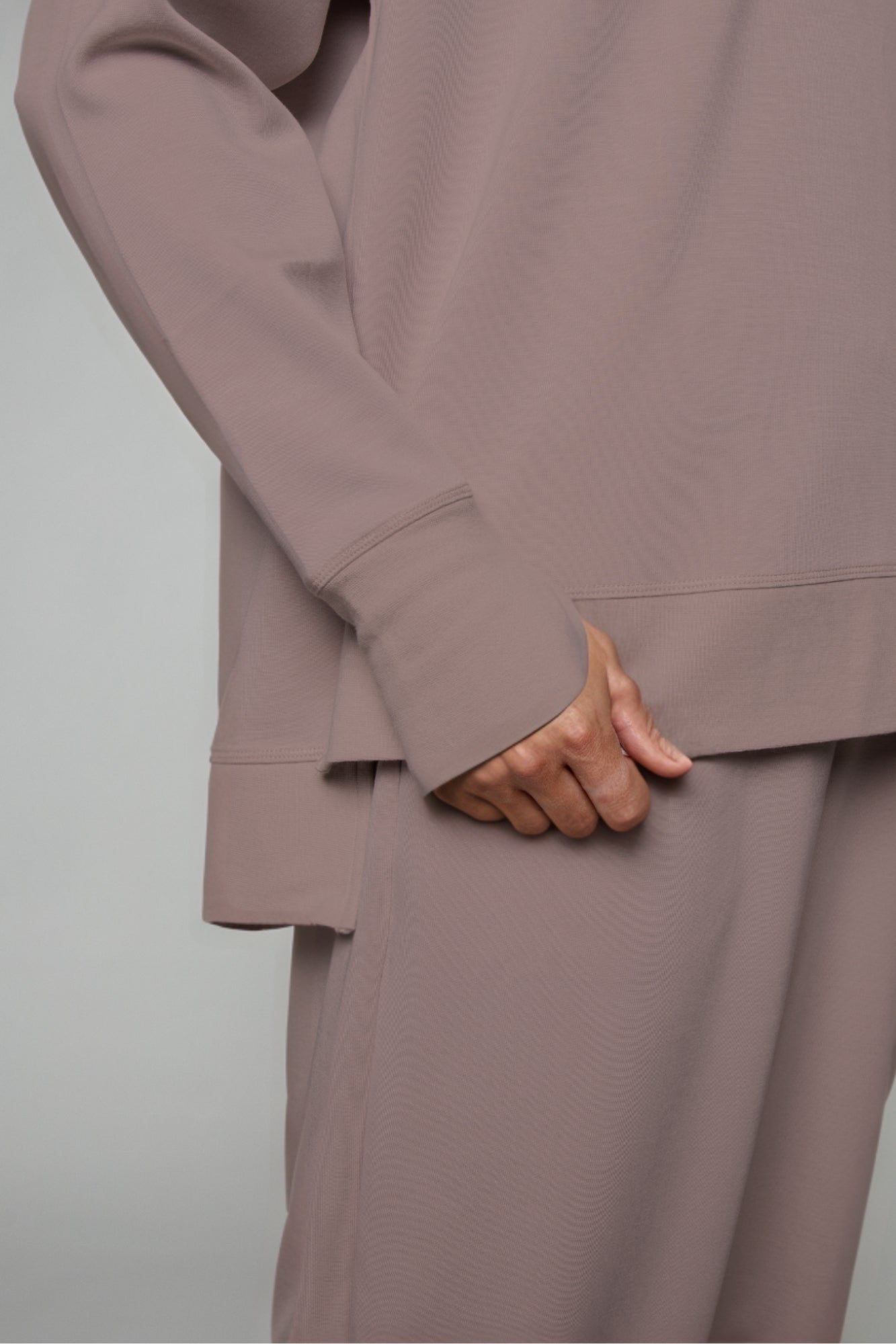 Sweat-shirt long taupe