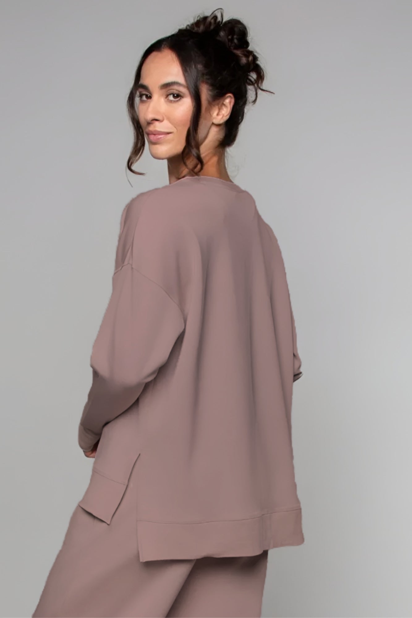 Sweat-shirt long taupe
