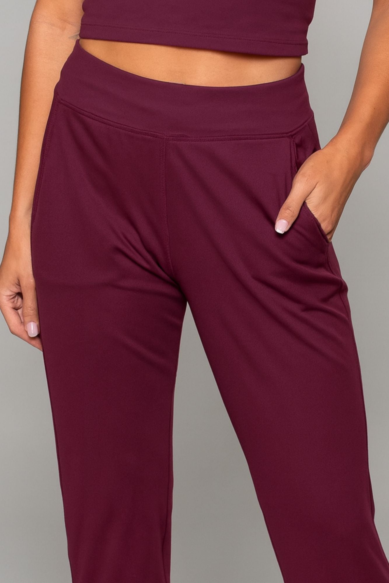 Pantalon de yoga sarouel Tula cerise noire