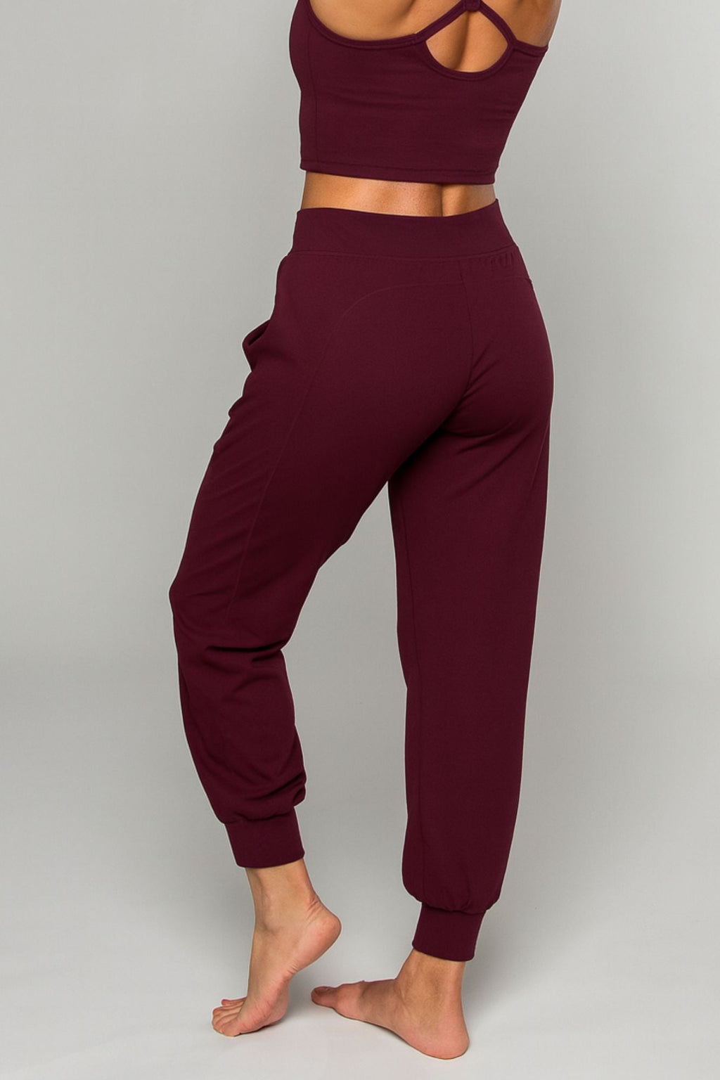 Pantalon de yoga sarouel Tula cerise noire