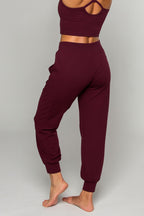 Pantalon de yoga sarouel  cerise noire