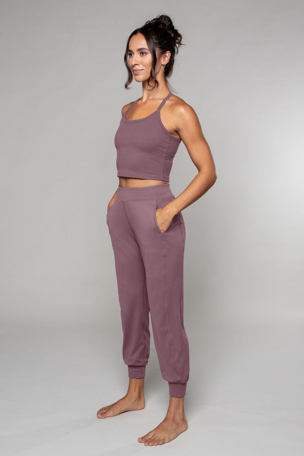 Pantalon de yoga sarouel Tula mauve
