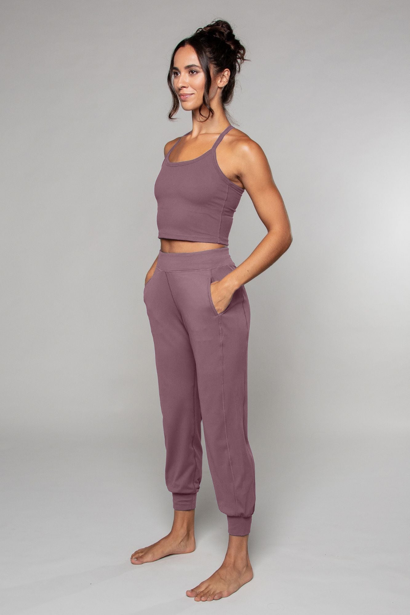 Pantalon de yoga sarouel Tula mauve