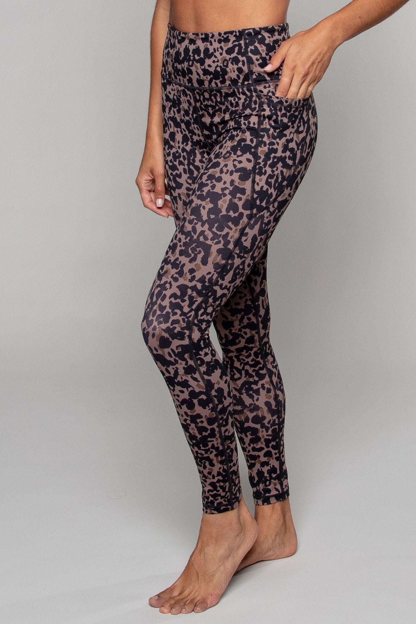 Legging à taille haute, pleine longueur, avec poches